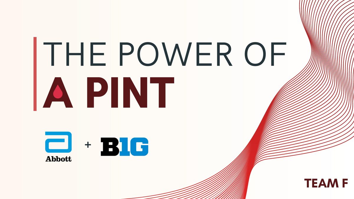 Title slide from The Power of a Pint, a Big Ten x Abbott blood drive campaign proposal