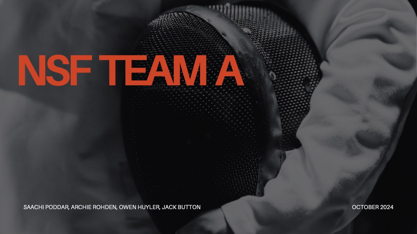 Title slide from NSF Team A, a USA Fencing membership growth case